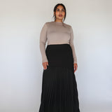 Pleated Drop Waist Skirt Black