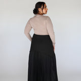 Pleated Drop Waist Skirt Black