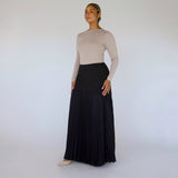 Pleated Drop Waist Skirt Black