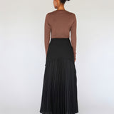 Pleated Drop Waist Skirt Black