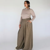 Herringbone Palazzo Pant Brown