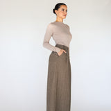 Herringbone Palazzo Pant Brown