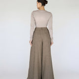 Herringbone Palazzo Pant Brown