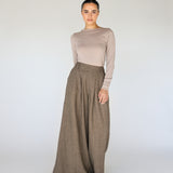 Herringbone Palazzo Pant Brown