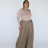 Herringbone Palazzo Pant Brown
