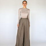 Herringbone Palazzo Pant Brown