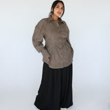 Sculpted Button Up Brown