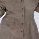 Sculpted Button Up Brown