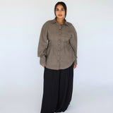 Sculpted Button Up Brown