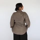 Sculpted Button Up Brown