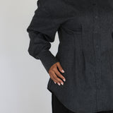 Sculpted Button Up Charcoal
