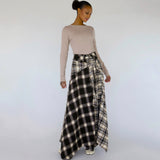 Mixed Plaid Skirt