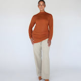 Asymmetrical Long Sleeve Top Rust