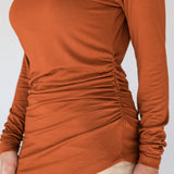 Asymmetrical Long Sleeve Top Rust