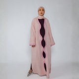 Tweed Curve Abaya Pink