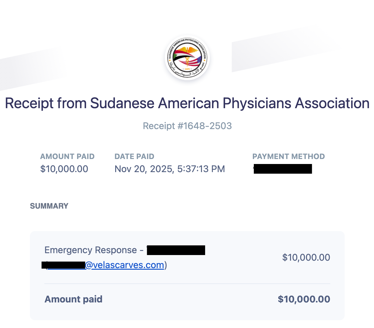 Solidarity Receipt Image