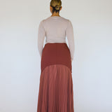 Pleated Drop Waist Skirt Rouge