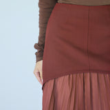 Pleated Drop Waist Skirt Rouge