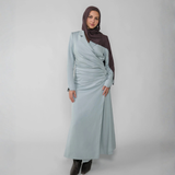 Ruched Trench Dress Silver
