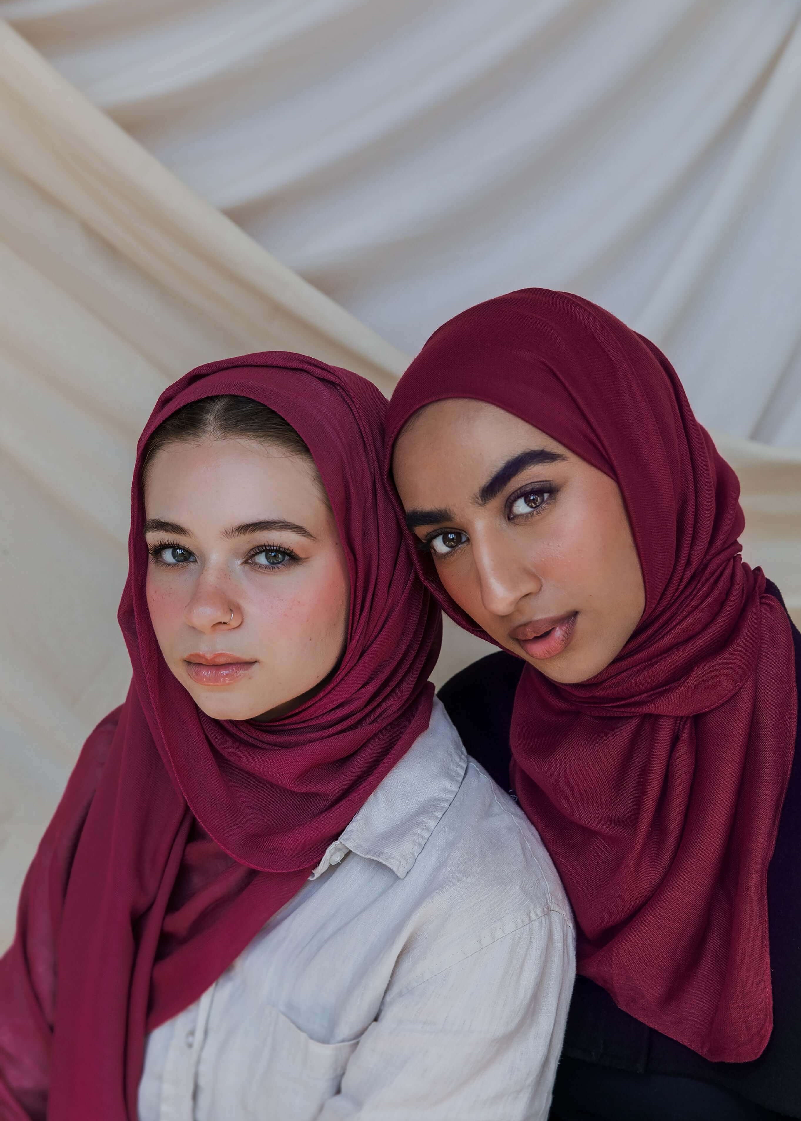 women wearing scarves