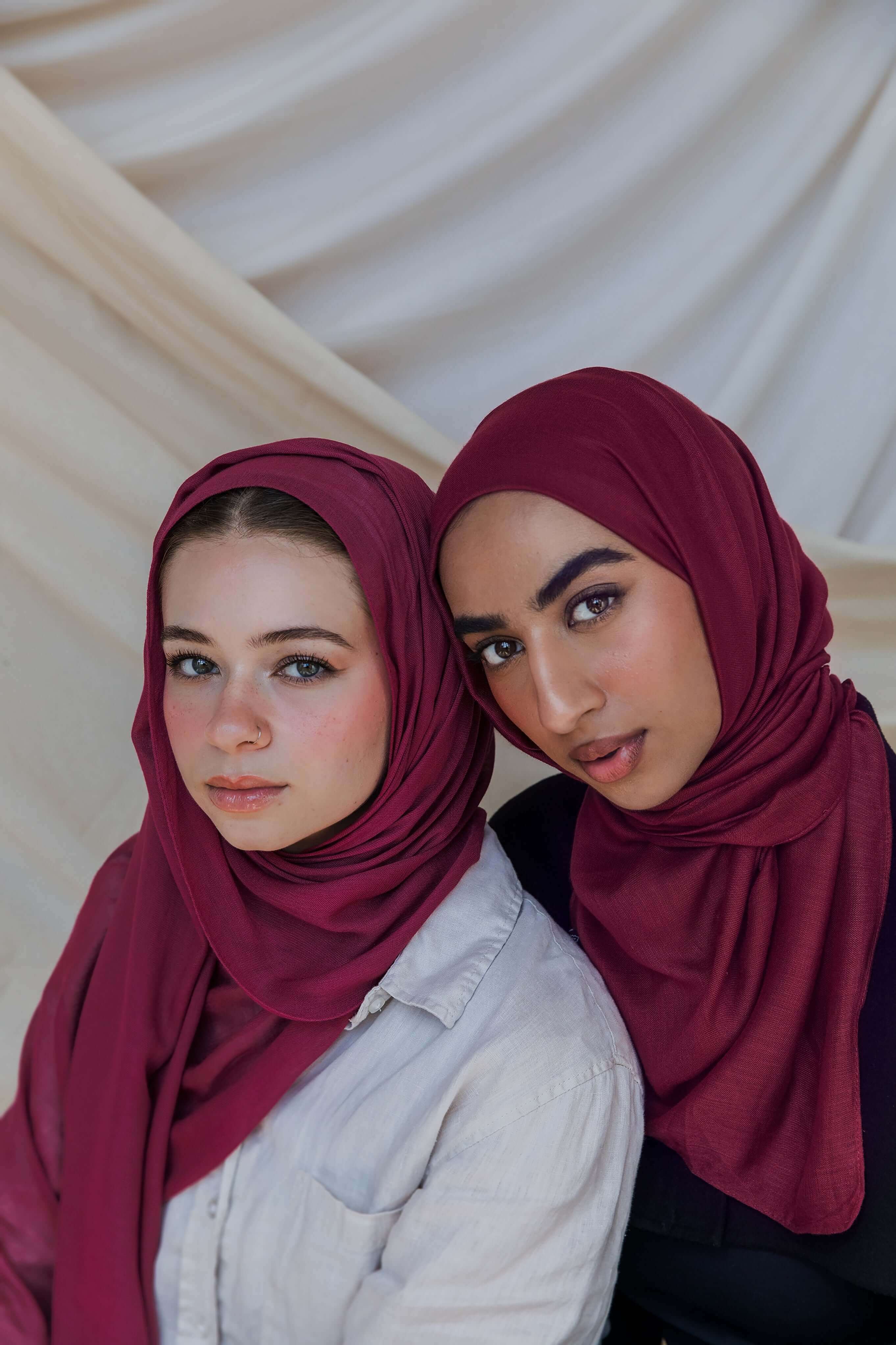 women wearing scarves