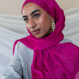 deep fuchsia silk chiffon
