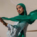 vela emerald silk chiffon