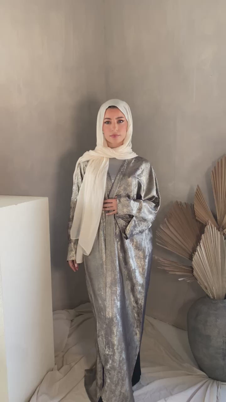 metallic gold abaya