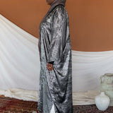 metallic black abaya