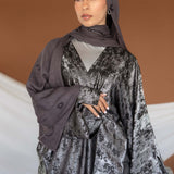 metallic black abaya