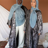 metallic black abaya