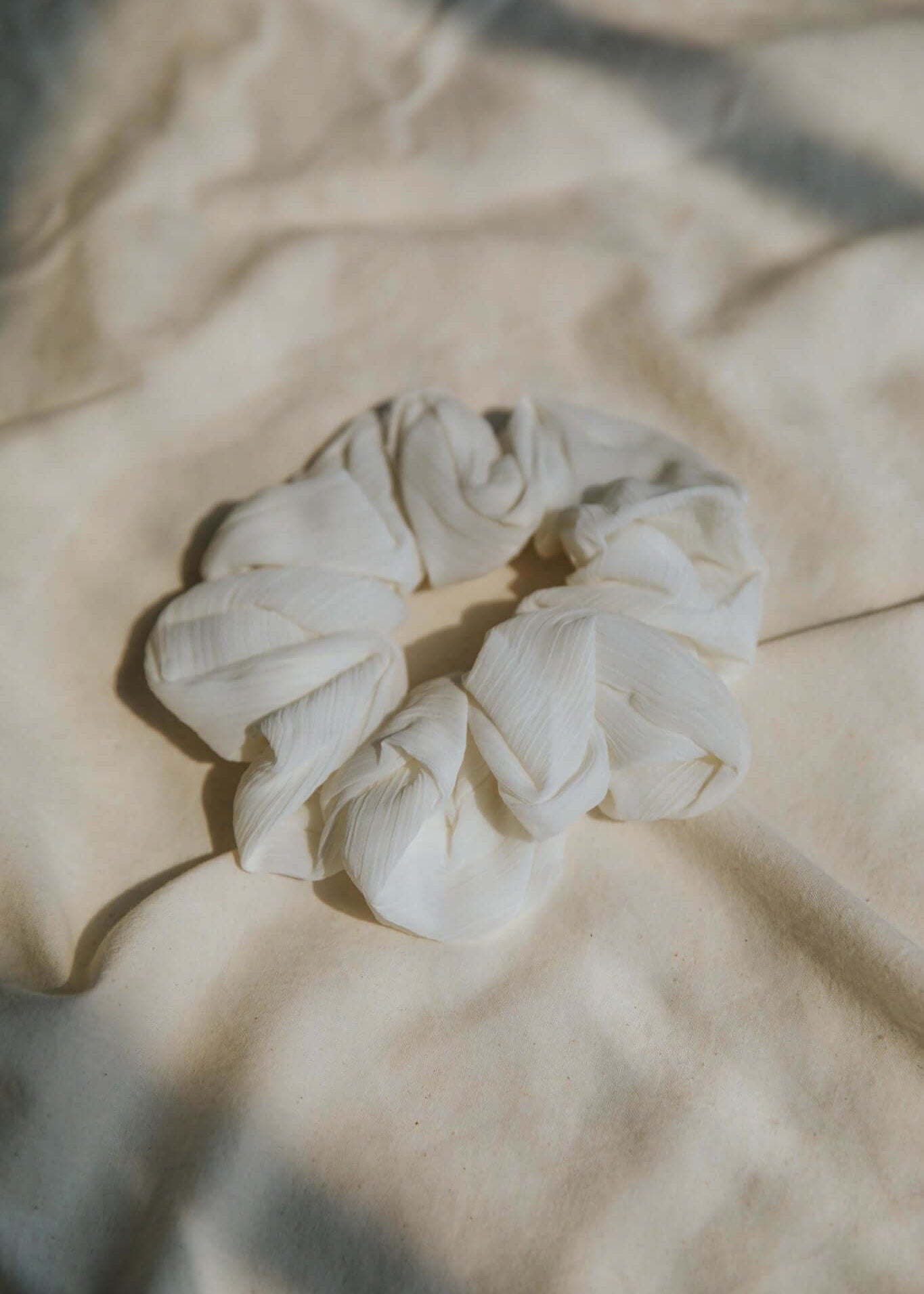 Vela ivory chiffon scrunchie