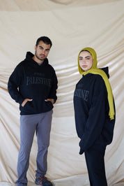 free Palestine puff ink hoodie