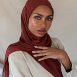 sunset mahogany silk chiffon