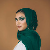 emerald green silk chiffon