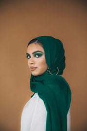 emerald green silk chiffon