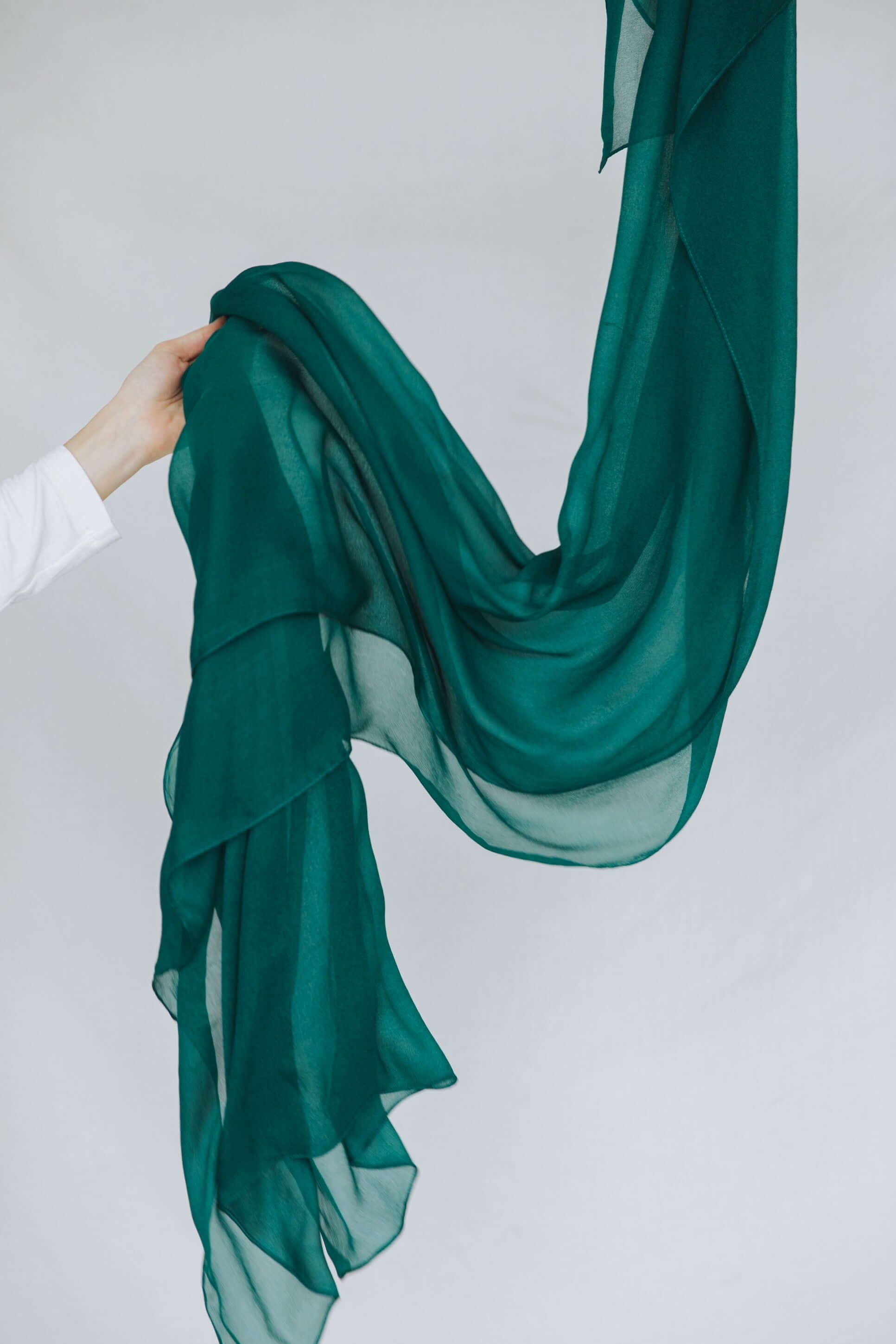 emerald green silk chiffon